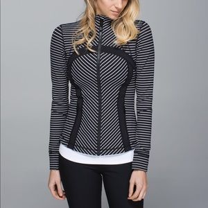 lululemon parallel stripe define jacket black